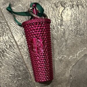 Starbucks Fuchsia Studded Tumbler keychain/ornament